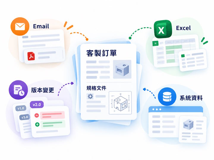 客製訂單與規格資料分散插圖