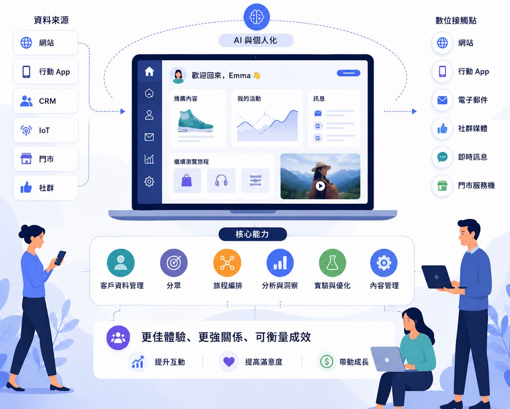 Digital Experience Platform 數位體驗平台示意圖