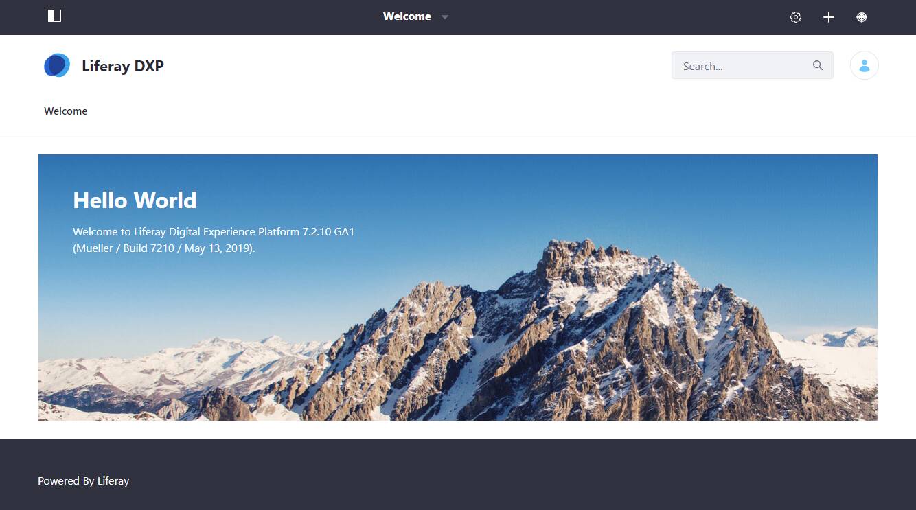 Liferay Portal DXP 7.2 Home View