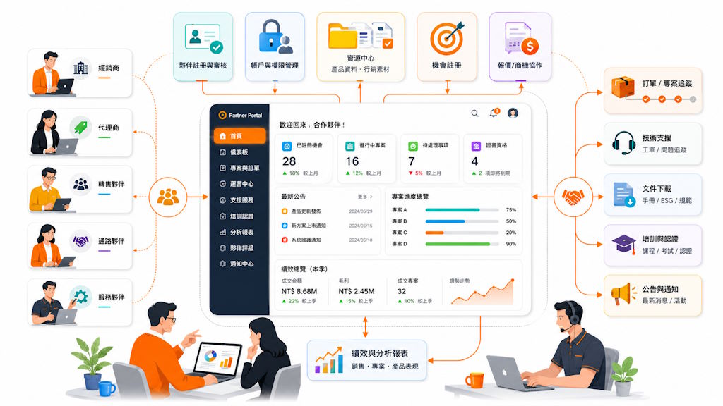 Partner Portal 合作夥伴協作流程示意圖